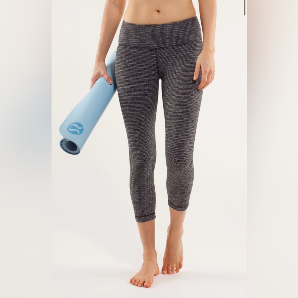 Lululemon Wunder Under Crop | Coco Pique Black / Black